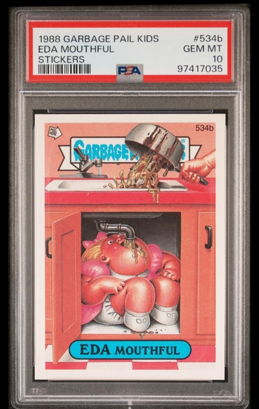 1988 GARBAGE PAIL KIDS STICKERS #534b EDA MOUTHFUL SERIES 13 PSA 10 GEM MINT