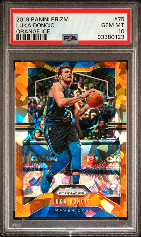 2019-20 Panini Prizm #75 Luka Doncic Orange Ice Prizm PSA 10 ~ Mavericks Lakers