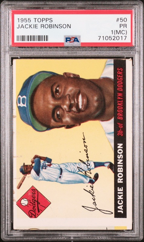 1955 Topps Jackie Robinson #50 PSA 1 MC PARTIAL DIAMOND