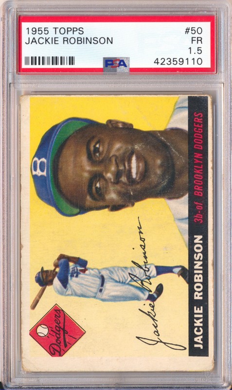 1955 Topps Jackie Robinson #50 PSA 1.5 PARTIAL DIAMOND