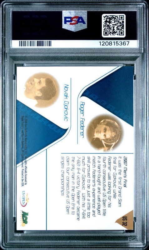 Roger Federer Novak Djokovic 2009 Ace Authentic Grand Slam US Open PSA 9 Mint view 2