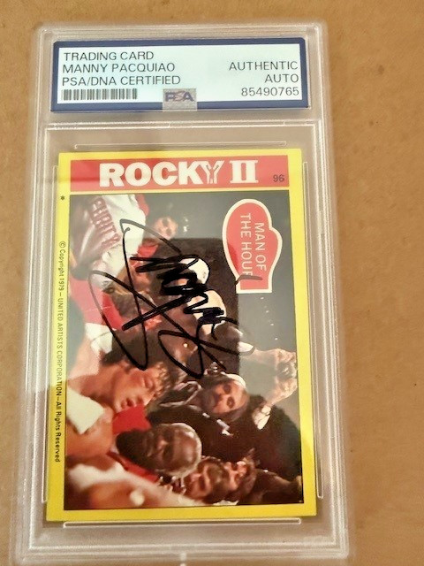 Manny Pacquiao Signed Auto Trading Card PSA DNA Rocky 2 Topps 1979