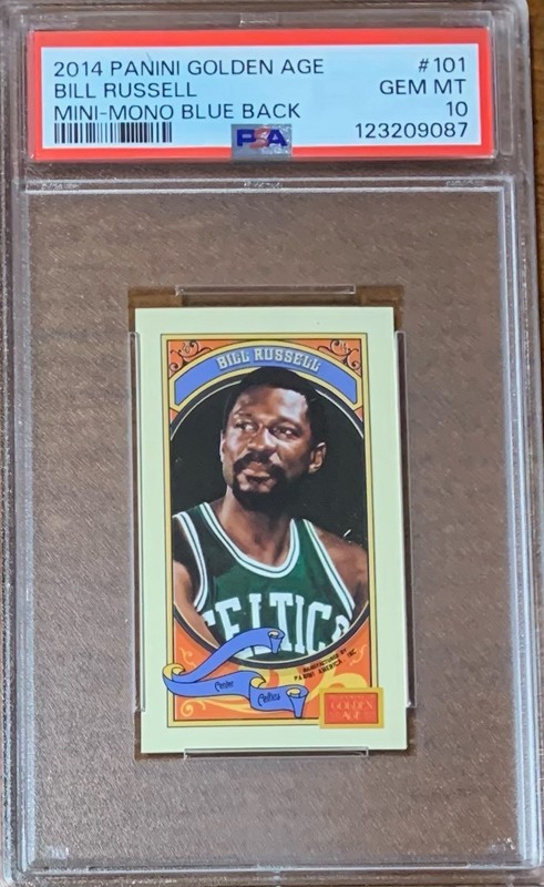 2014 Panini Golden Age 101 Bill Russell Mini Mono Blue Back Celtics PSA 10 Pop 1