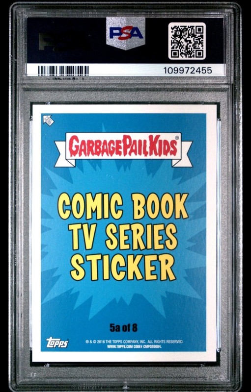 2016 GARBAGE PAIL KIDS TRASHY TV COMIC BOOK TV SER. STICKER #5a OZ WADDLE PSA 10 view 2