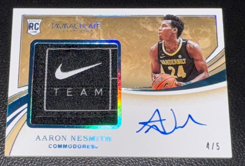 Aaron Nesmith 2020-21 Panini Immaculate Collection LAUNDRY TAG Patch RC Auto /5!