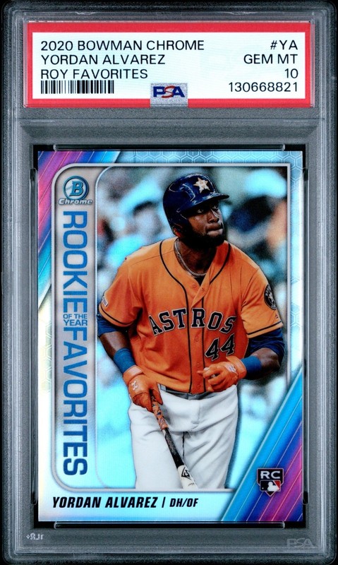 2020 Bowman Chrome Yordan Alvarez Rookie ROTY Favorites #YA PSA 10 Gem Mint