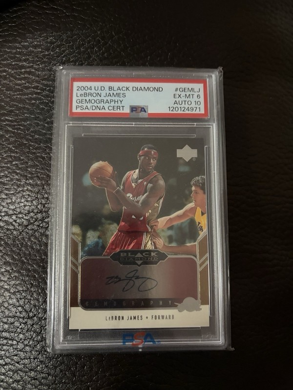LEBRON JAMES 2004-05 BLACK DIAMOND GEMOGRAPHY AUTO #GEM-LJ CAVALIERS ON CARD