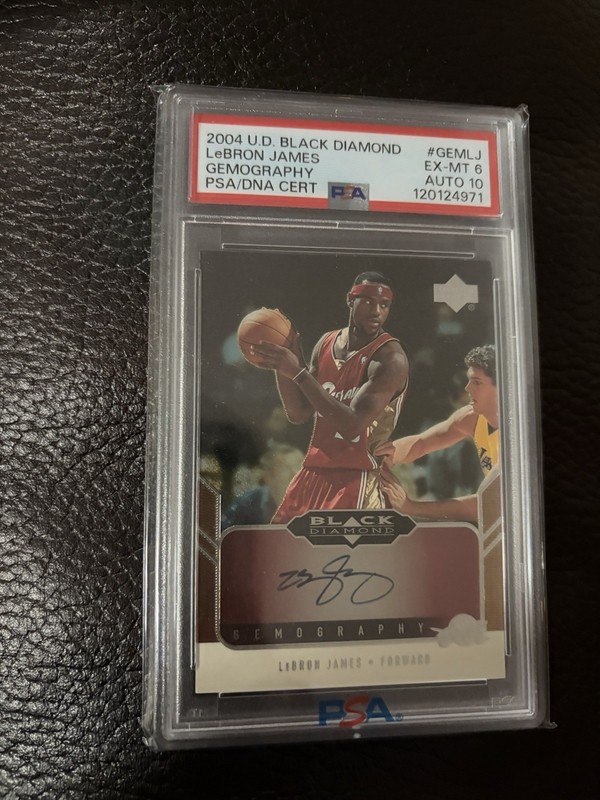 LEBRON JAMES 2004-05 BLACK DIAMOND GEMOGRAPHY AUTO #GEM-LJ CAVALIERS ON CARD view 2