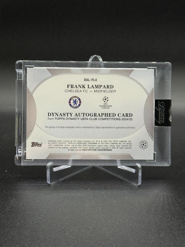 2024-25 Topps Dynasty UEFA Frank Lampard Chelsea FC-ON CARD AUTO /5 SSP DAL-FL4 view 2