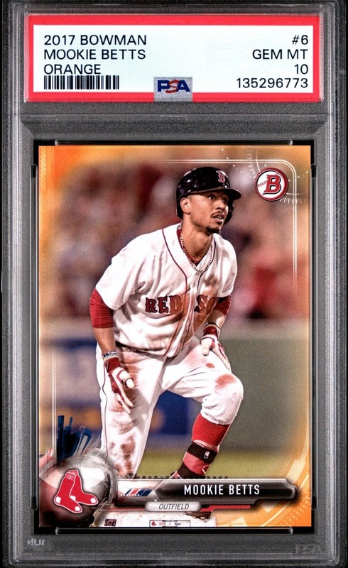 2017 Bowman Mookie Betts Orange /25 PSA 10 POP 3