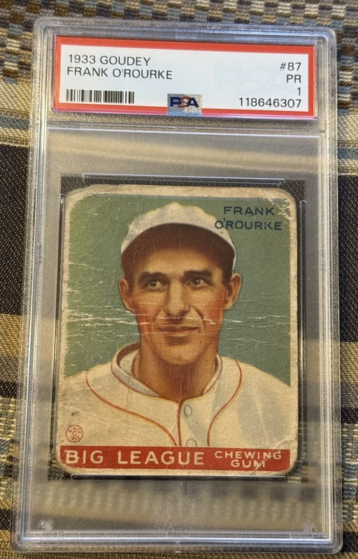 VINTAGE 1933 Goudey Frank O’Rourke #87 PSA 1! 🔥