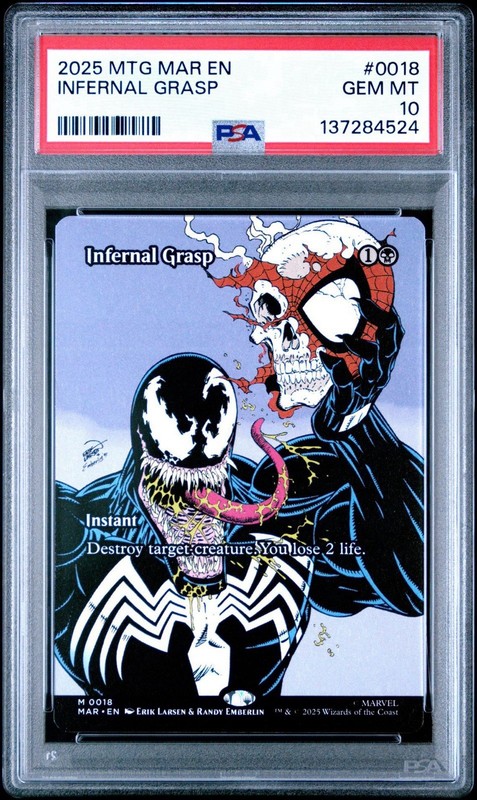 2025 MAGIC: THE GATHERING MARVEL'S SPIDER-MAN: SOURCE MAT INFERNAL GRASP PSA 10
