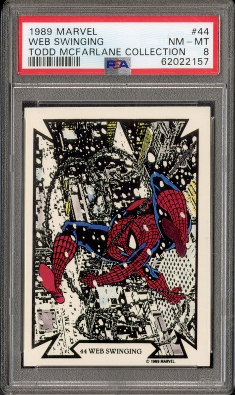 1989 Marvel McFarlane SPIDERMAN ROOKIE #44 PSA 8 Pop 9 NOT IMPEL Web Swinging