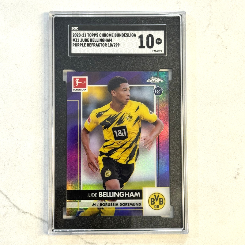 2020-21 Topps Chrome #31 Jude Bellingham Rookie Purple Refractor /299 Rc SGC 10