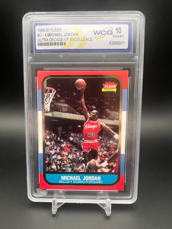 MICHAEL JORDAN ROOKIE CARD 1996-97 FLEER DECADE OF EXCELLENCE #4 GEM MINT