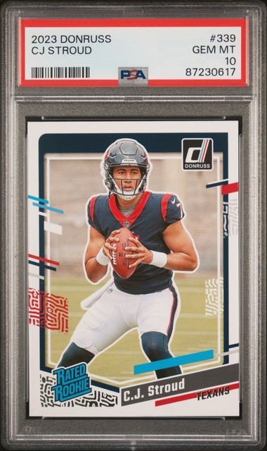 CJ STROUD 2023 Donruss Rated ROOKIE Card RC #339 PSA 10 Gem Mint! C. J. FREE S&H