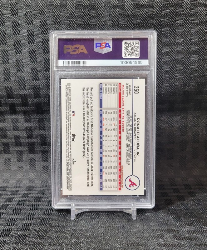 💎 2024 Topps Chrome /25 True Orange Ronald Acuna Jr PSA 10 💎 view 2