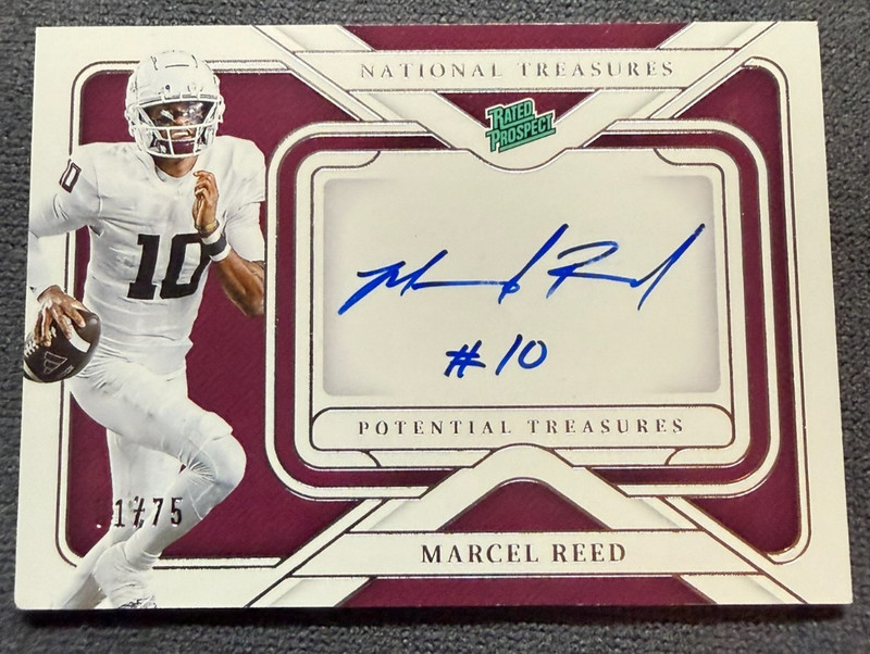 MARCEL REED 2025 Panini National Treasures AUTO POTENTIAL TREASURES #1/75 Aggies