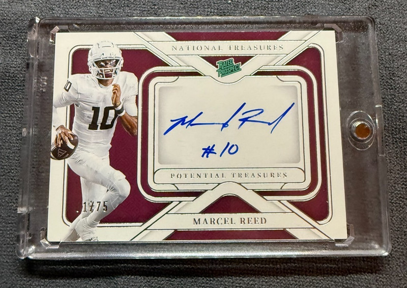 MARCEL REED 2025 Panini National Treasures AUTO POTENTIAL TREASURES #1/75 Aggies view 2