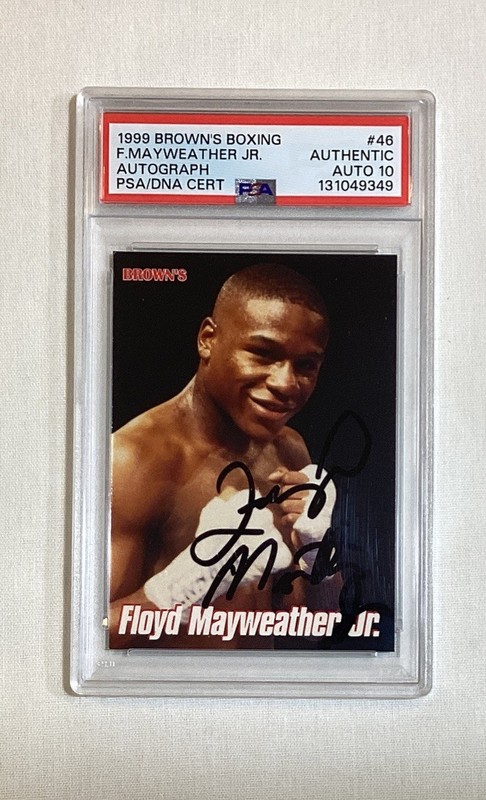 FLOYD MAYWEATHER JR 1999 BROWNS BOXING BONUS CARD SIGNED AUTOGRAPH PSA AUTO 10 view 2