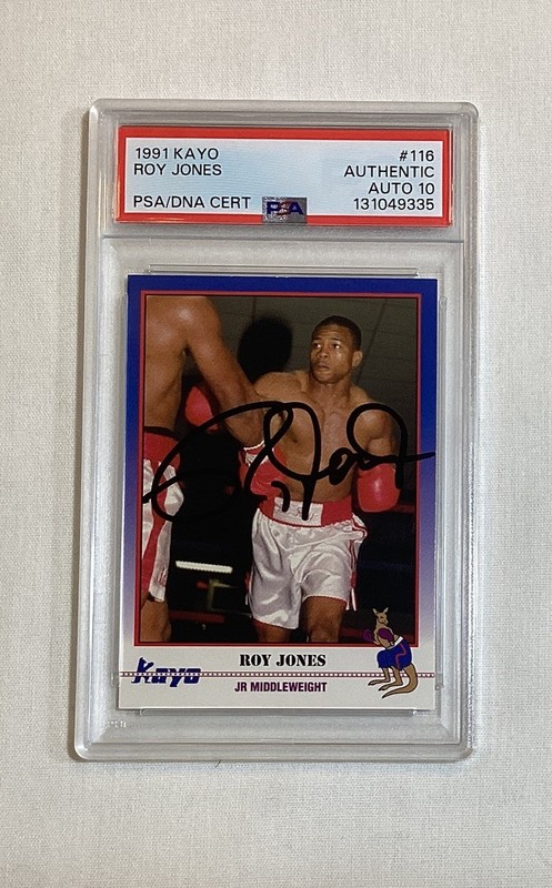ROY JONES JR RC 1991 KAYO SIGNED ROOKIE CARD #116 AUTOGRAPH PSA AUTO 10