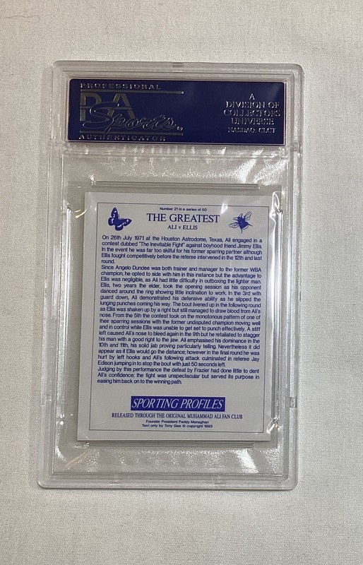 MUHAMMAD ALI VS ELLIS 1993 SPORTING PROFILES THE GREATEST CARD #21 PSA 9 MINT view 2