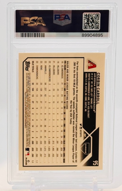 2023 Topps Chrome - X-Fractor #95 Corbin Carroll (RC) PSA 10 view 2