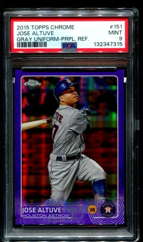 2015 Topps Chrome Purple Refractor #151 Jose Altuve /250 PSA 9 Mint