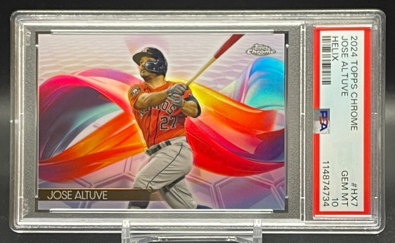 Jose Altuve 2024 Topps Chrome Helix #HX-7 Case Hit PSA 10 Astros