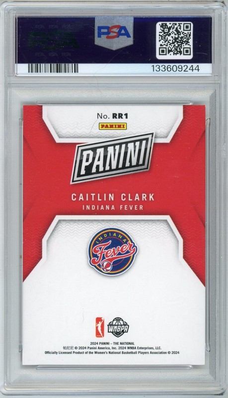 2024 Panini National NSCC Rated Rookies Red Caitlin Clark RC Rookie /99 PSA 9 view 2