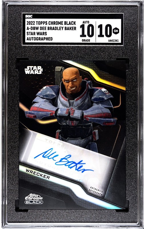 2022 Topps Chrome Black Star Wars Dee Bradley Baker Wrecker SGC 10 w/10 Auto view 1
