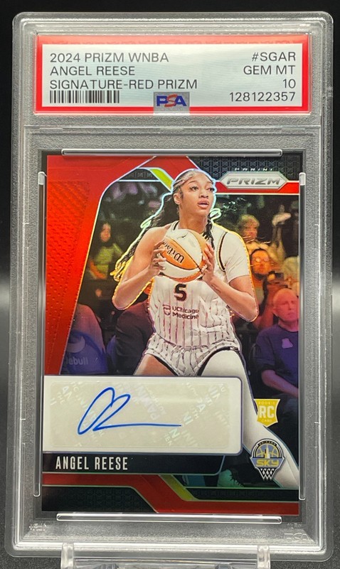 Angel Reese 2024 Panini Prizm WNBA #SG-AR Signature Red Auto PSA 10 Rookie RC