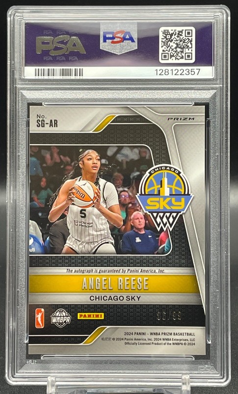 Angel Reese 2024 Panini Prizm WNBA #SG-AR Signature Red Auto PSA 10 Rookie RC view 2
