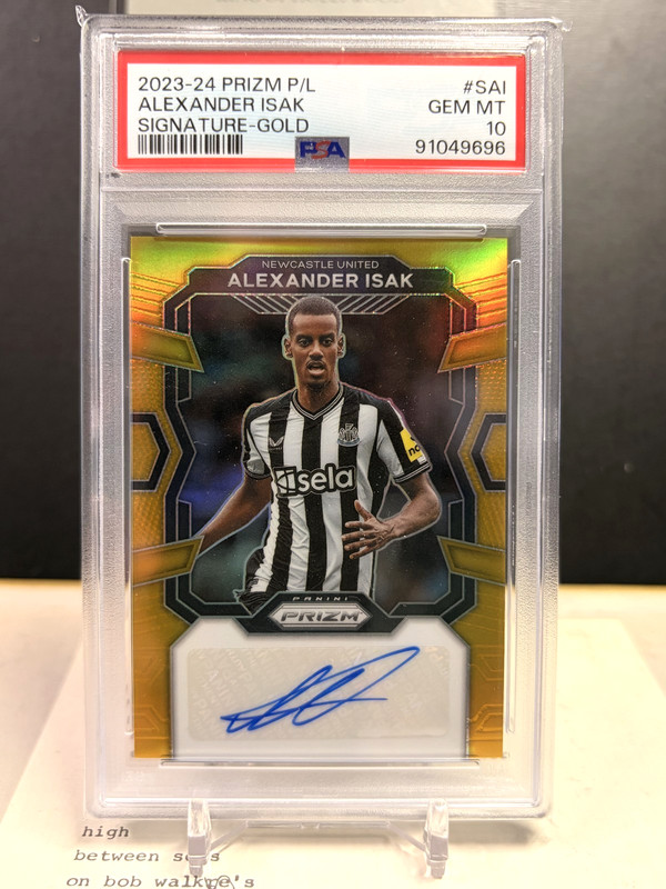 Alexander Isak 2023-24 Prizm Premier League Signatures Gold Auto /10 PSA 10
