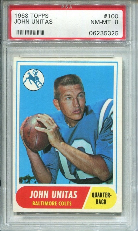 1968 Topps #100 John Johnny Unitas (HOF) PSA 8 NM-MT Colts, Always Free Shipping