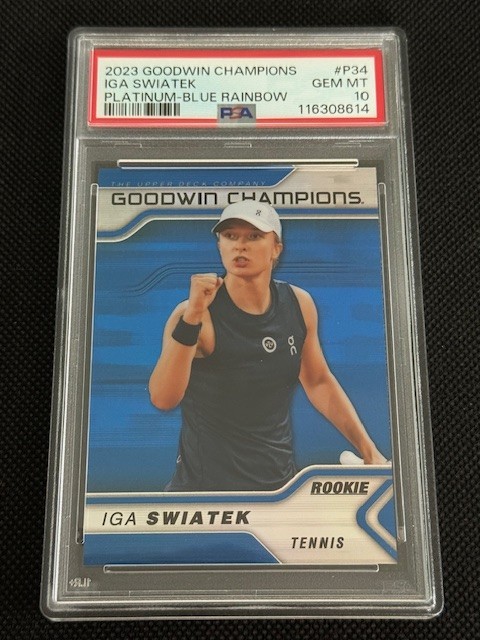 2023 Upper Deck Goodwin Champions Platinum Blue Rainbow Iga Swiatek PSA 10