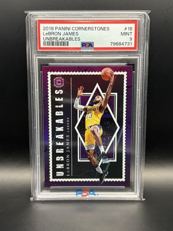 LeBron James 2018-19 Panini Cornerstones Unbreakables #16 PSA 9