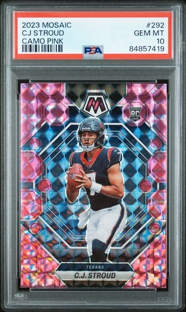 CAMO PINK 2023 Panini Mosaic CJ Stroud RC ROOKIE card 292 PSA 10 C J NFL POP=269