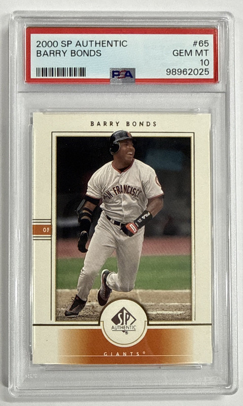 2000 SP Authentic PSA gem mint 10 Pop 24 Barry Bonds #65 SF Giants 