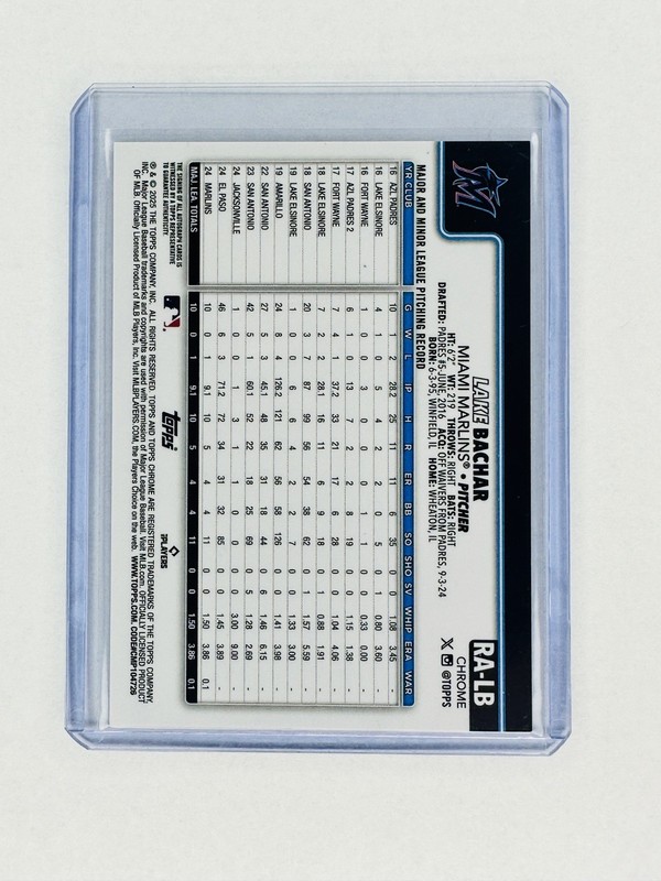 2025 Topps Chrome LAKE BACHAR RC True Gold Refractor On Card Auto /50 view 2