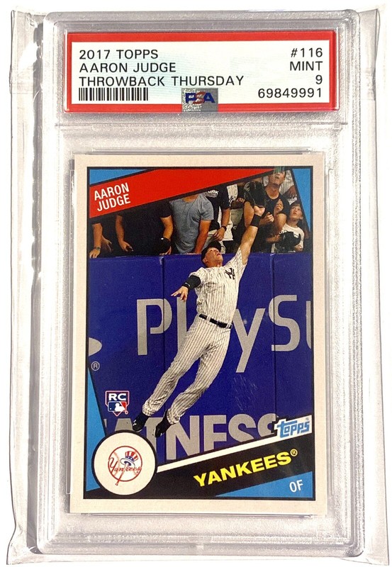 2017 TOPPS AARON JUDGE ROOKIE CARD PSA 9 BASEBALL THROWBACK THURSDAY MINT GRADE
