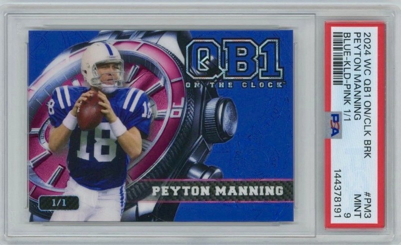 Peyton Manning 1/1 PSA 9 - 2024 Wild Card QB1 On the Clock BLUE/PINK POP 1💥 view 2