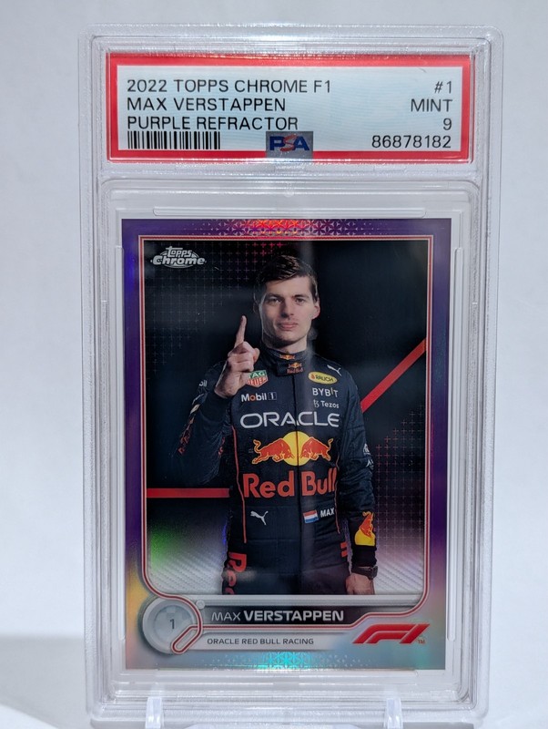 Max Verstappen /399 PSA 9 Purple Refractor - 2022 Topps Chrome Formula 1 F1 view 1