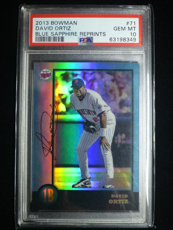 2013 Bowman David Ortiz #71 Blue Sapphire Reprints PSA 10 Gem Mint