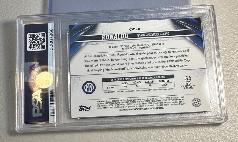 2023-24 Topps Sapphire UCC Ronaldo #8 Image Variation SP PSA 10 R9 view 2