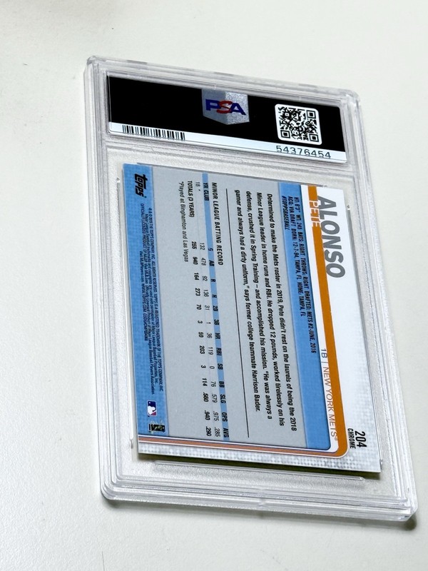 2019 Topps Chrome Pete Alonso RC #204 PSA 10 Gem Mint Mets Rookie ⚾️ view 2
