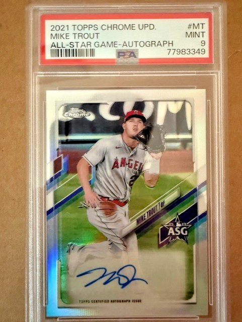 Mike Trout AUTO PSA MT 9 2021 Topps Chrome Update 2021 All-Star Game #MT (AU)