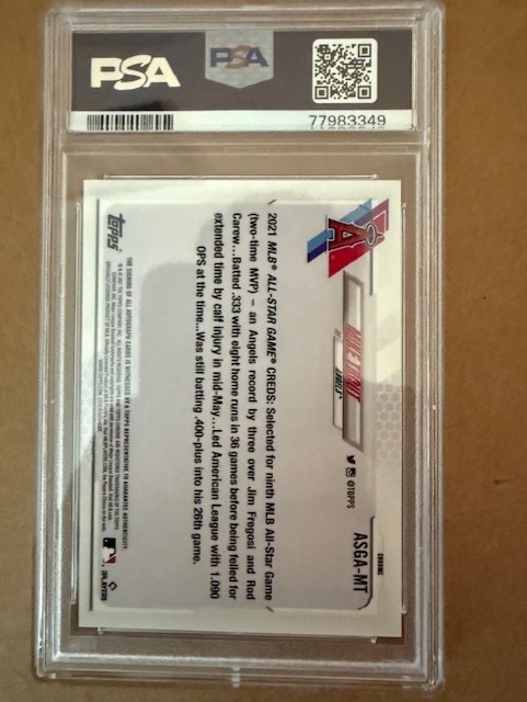 Mike Trout AUTO PSA MT 9 2021 Topps Chrome Update 2021 All-Star Game #MT (AU) view 2
