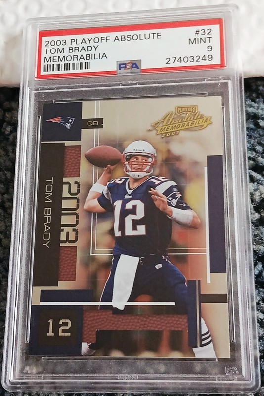 2003 PLAYOFF ABSOLUTE MEMORABILIA #32 TOM BRADY PATRIOTS PSA 9 MINT