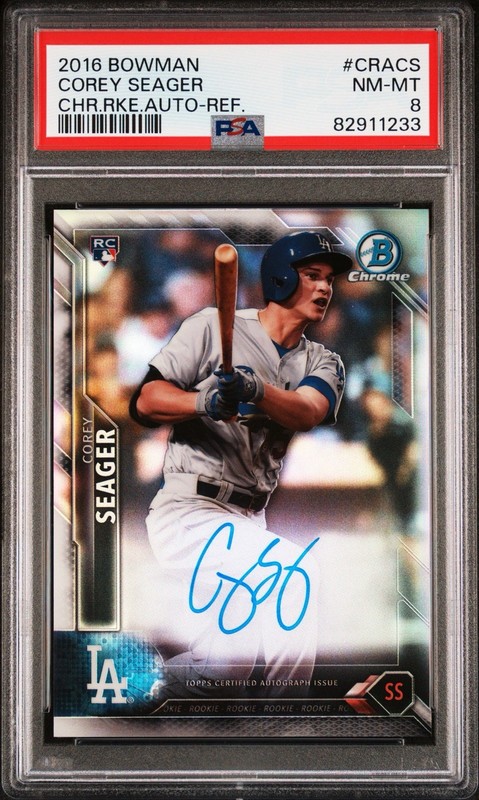 2016 Bowman Chrome Corey Seager Auto Refractor 152/499 PSA 8